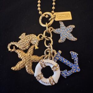 COACH Pierre Le-Tan Gold 12” Charm Necklace